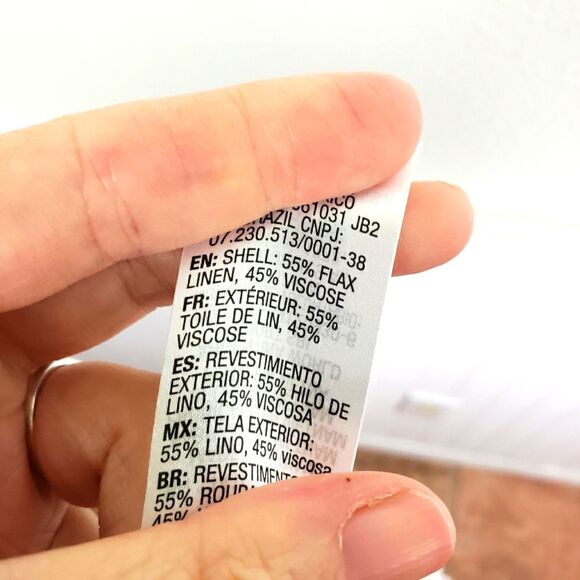 Women's Roxy Flax Linen Pink and Purple  Drawstring Relaxed Raw Hem Pants Sz LRG - Picture 11 of 14